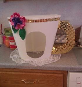 This is the top of a Chip costume made from lampshade.