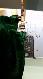 Top-stitching down the sleeve