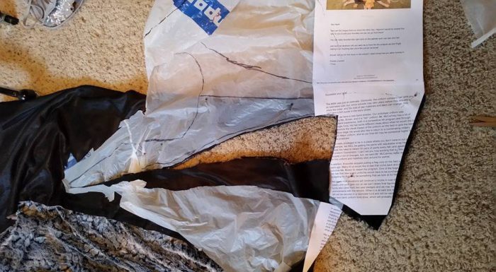 cutting out the fur trim