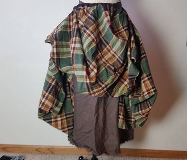 finished shower curtain overskirt