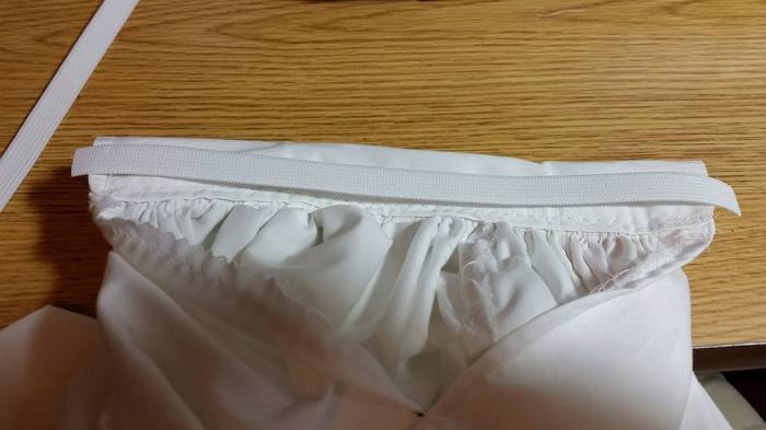 elastic before threading through the cuff/casing