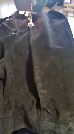 sewing down the front curved seam to eliminate fullness