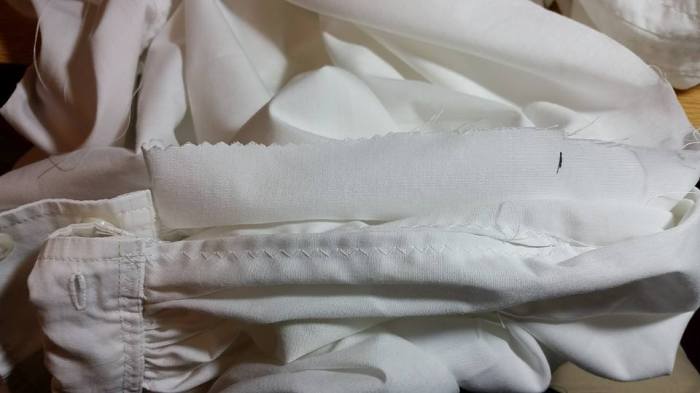 Folding the seam allowance in to make a placket