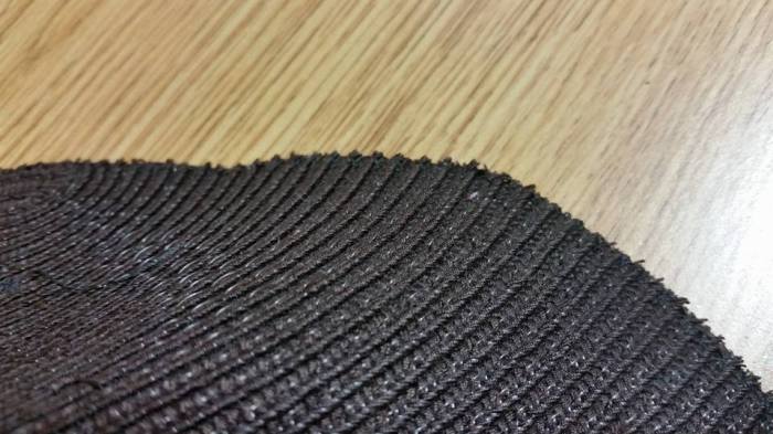 Cut edge is zig-zagged to prevent it from coming apart