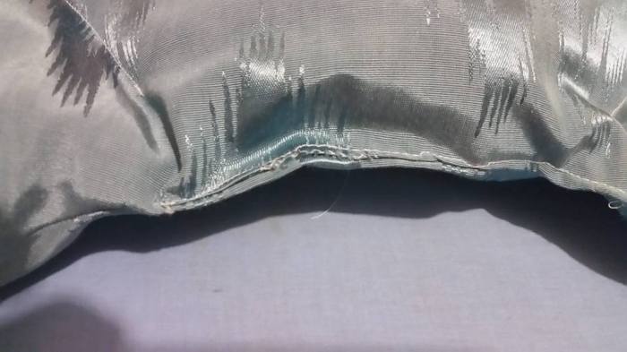 stitching the bum pad closed