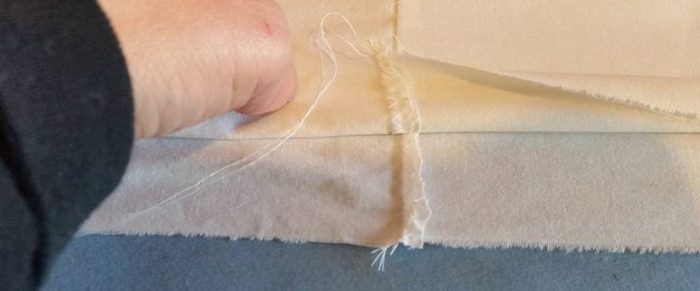 narrow zig-zag seams to join the strips