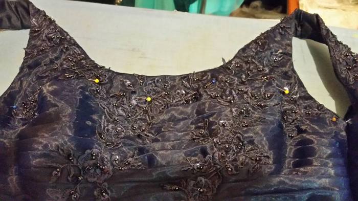 cutting along the pins