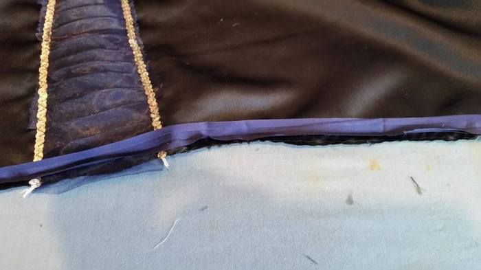 bias tape for casing on bottom of sleeve