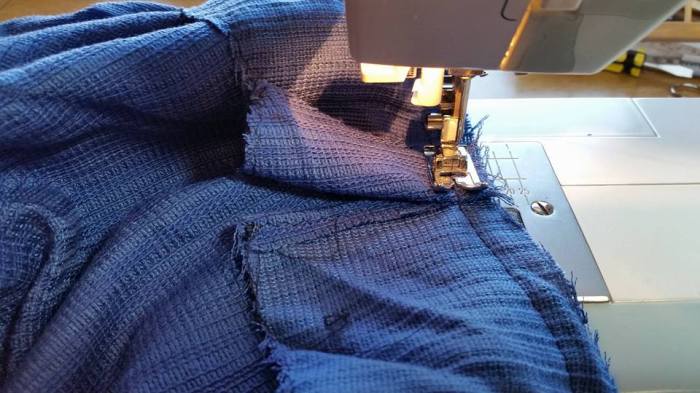 leaving an opening for the elastic