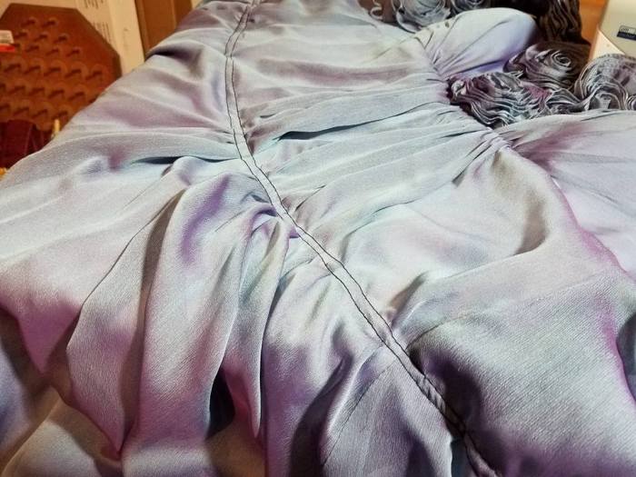 parallel stitching to cut between