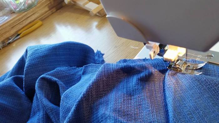 sewing in random pleats