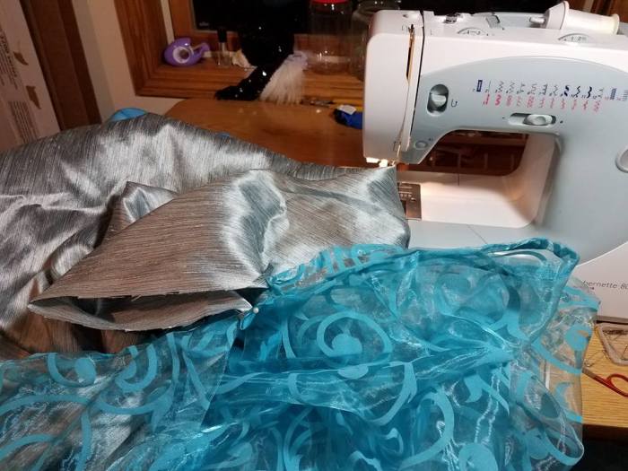 sewing the skirt