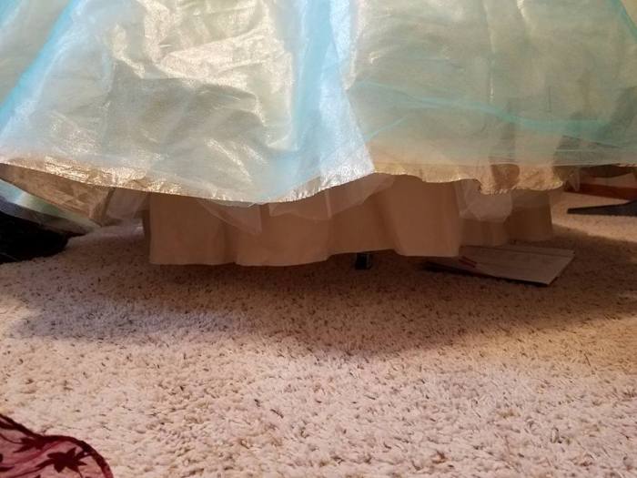 underskit longer than dress, I cut it off with a pinking shears