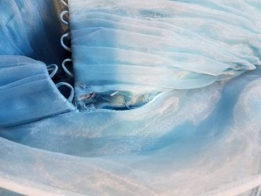 back, stay stitching on skirt and bodice