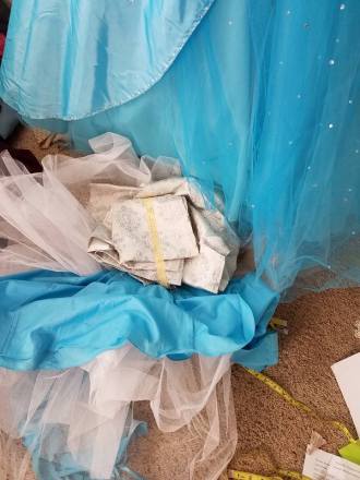 finding puff material:  silver fabric, and an underskirt and petticoat left over from a previous project