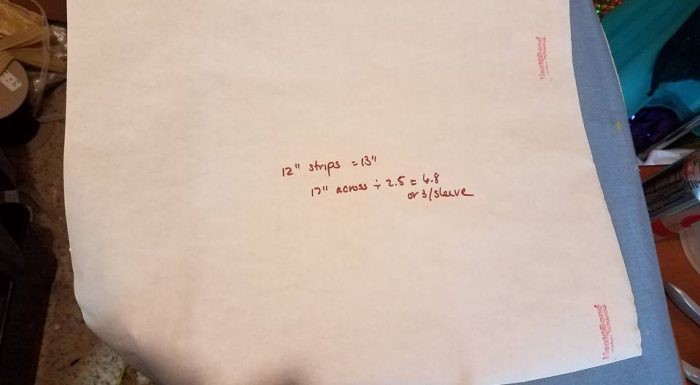 planning the strip size with the heat n bond backing