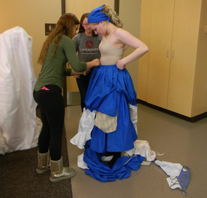 transformation top is on--ball skirt being prepped