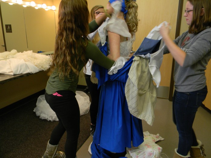 bringing up the front and back to snap together