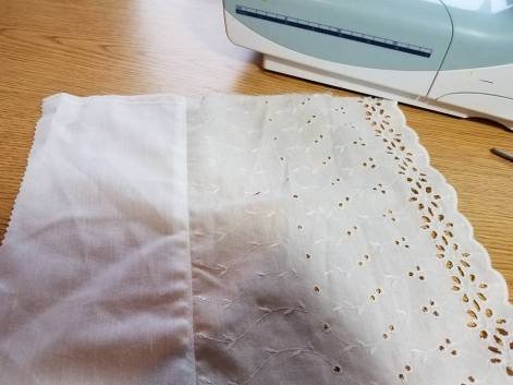 splicing some eyelet to fill in the gap