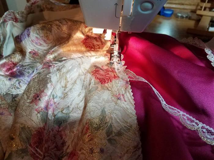 adding metallic lace