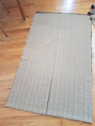 slitting the front up the center