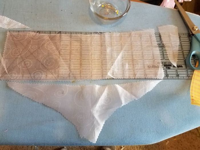 cutting out the bottom strips