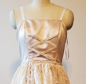 mock lacing on bodice
