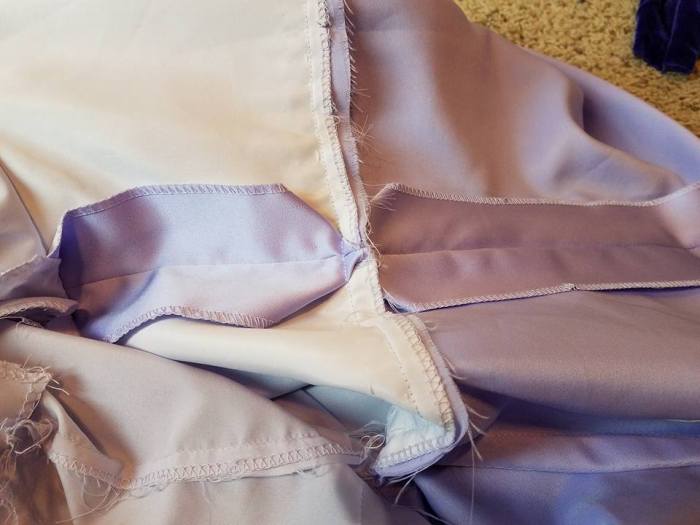 inside of dress #1--lots of seam allowance