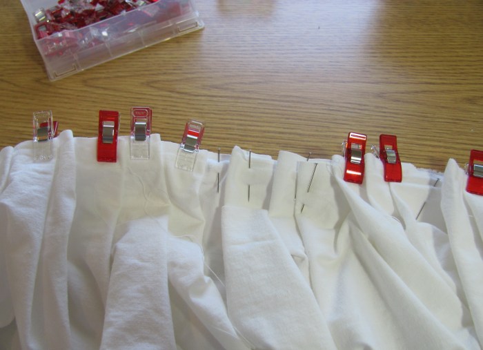 pleated and ready for stitching