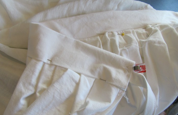 note back waistband pinned below the seam line