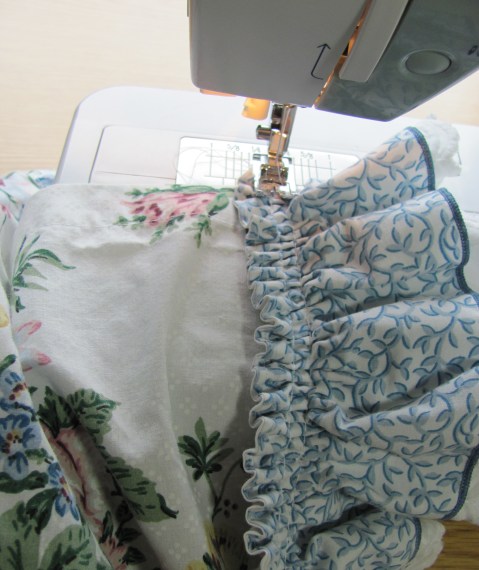 appliquing on the ruffle