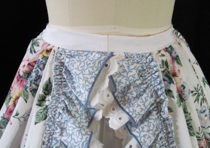 front of overskirt