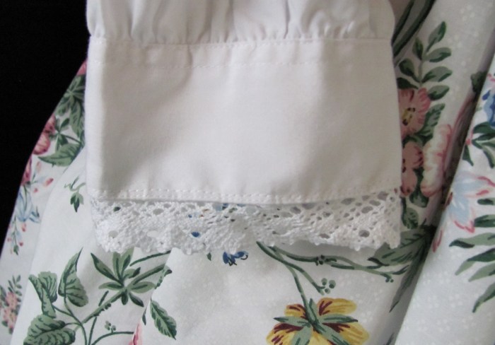 crochet lace on cuffs and collar