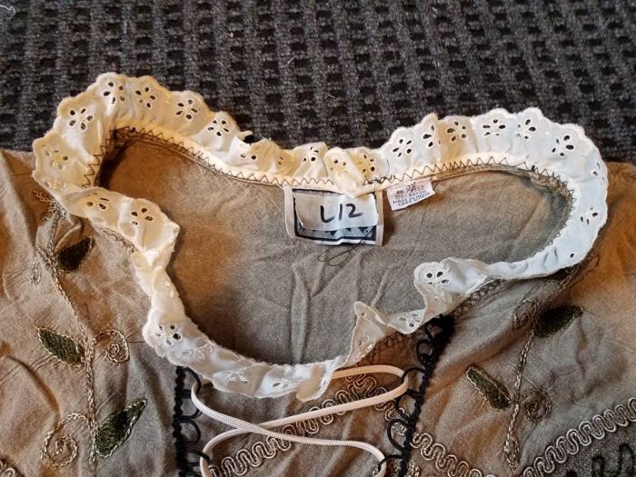 trim at the  neckline