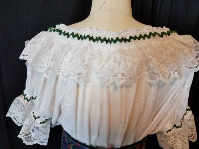 trim on the back of the top