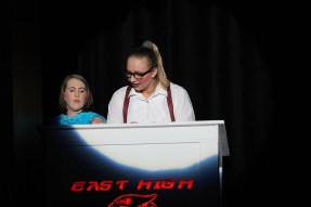 Ms. Darbus handing the note, High School Musical