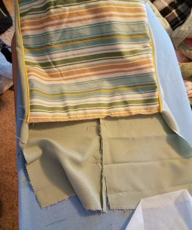 sleeve panel inserted, before  cutting bottom off