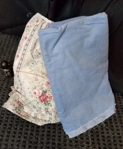 floral print bedskirt and coordinating fabric