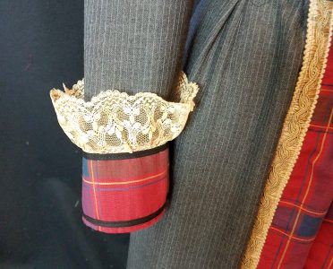 cuff detail, gray and plaid ensemble