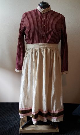 front, blouse and skirt