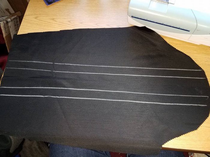 stitching lines drawn on sleeves