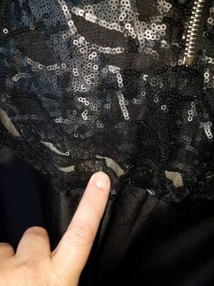 see through lace--will need black shorts or a slip