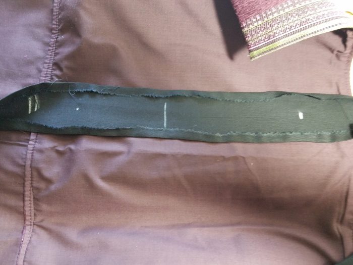 waistband for skirt--center and apron edges marked