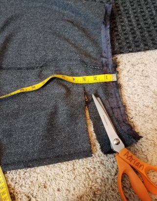 shortening the apron skirt from the top