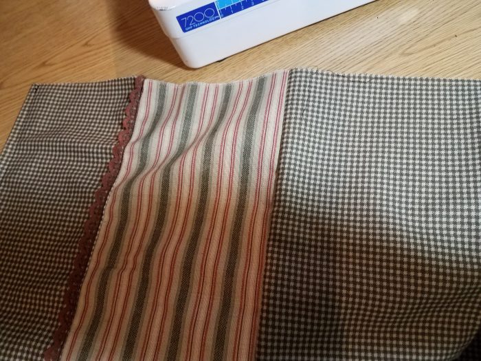 skirt constructed as one panel, then the second side finished